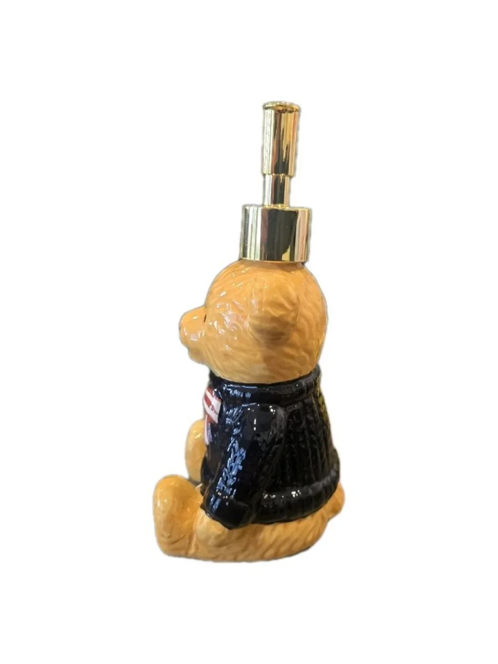 New Ceramic Dabney Lee Teddy Bear American Soap Dispenser Kitchen / Bathroom